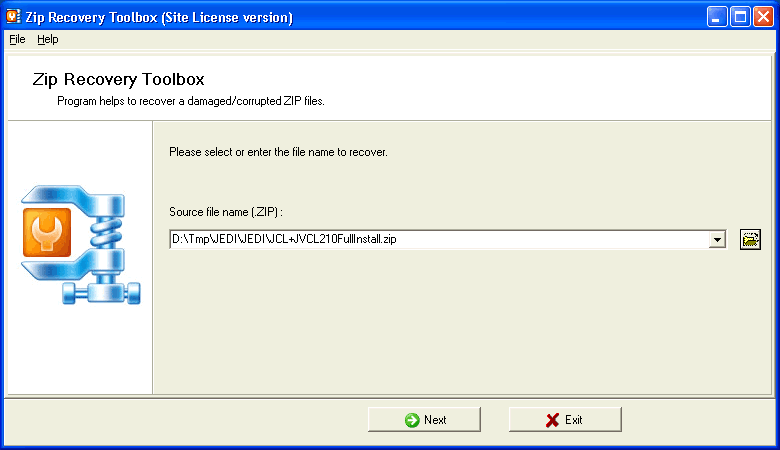 Zip Recovery Toolbox Screenshot
